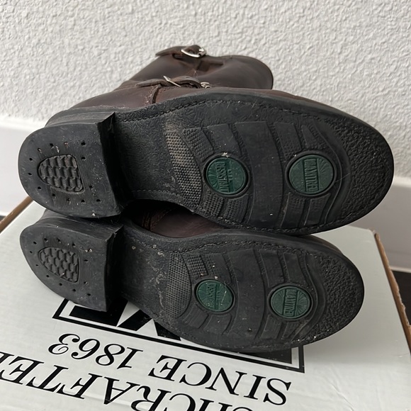 Frye Dark Brown Leather Moto Boots - Picture 5 of 6